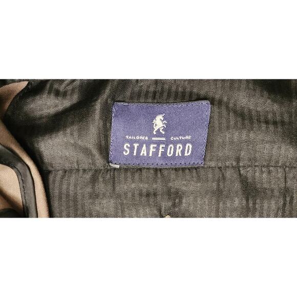 STAFFORD Mens Classic Fit Year Round Trouser Dress Pant Pleated Plaid 42x30 NWT - Picture 6 of 7